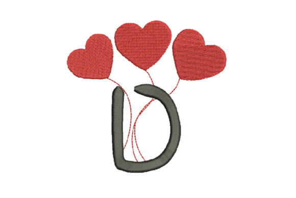 Alphabet Letter D with Red Love Heart Embroidery Review