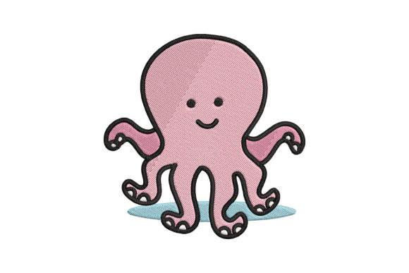 Cute Baby Animal Octopus for Holiday Embroidery