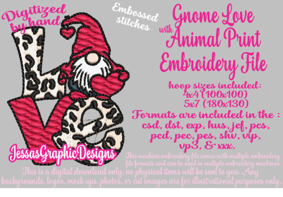 Gnome Love with Animal Print Embroidery Review